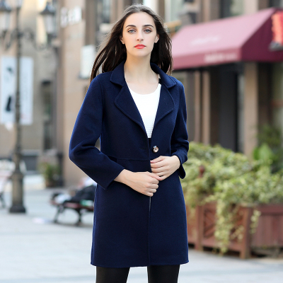 麦思克朗2015新款双面羊绒呢大衣韩版修身中长款时尚呢外套特价