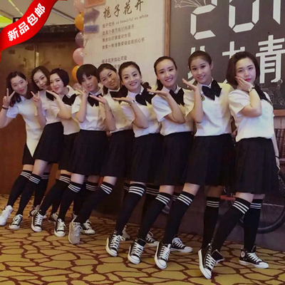 日系高中学生校服英伦班服团体表演服男女春夏衬衫裤子套装JK制服