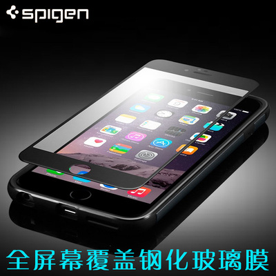Spigen韩国iPhone6 plus钢化玻璃膜防指纹苹果6S全屏覆盖贴膜SGP