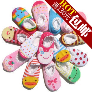 掌柜推荐日本超可爱婴幼儿童卡通动物造型船袜 宝宝地板袜包装