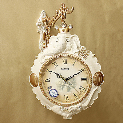 新款欧式双面挂钟客厅大号静音创意钟表挂表现代时尚两面钟石英钟