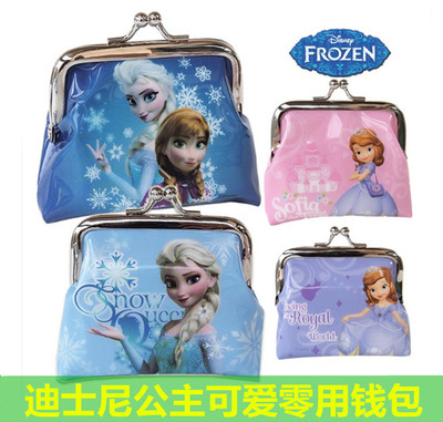 迪士尼小公主苏菲亚儿童可爱零钱包 冰雪奇缘手拿包 女童小包包