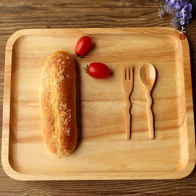 创意日式木制餐盘实木质 长方形早餐面包水杯酒店饺子托盘 木盘
