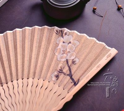 送扇套 夏季真丝折叠扇子女中国风折扇定制日用扇古风日式小扇