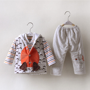 2015年秋装新款婴幼儿衣服春秋装男宝宝0-1-2岁外出服三件套