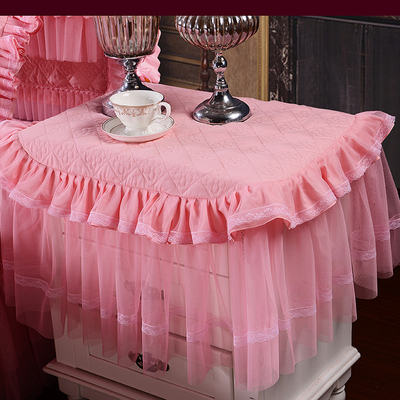 床头柜盖布小台布布艺万能盖巾 床头柜罩防尘罩蕾丝桌
