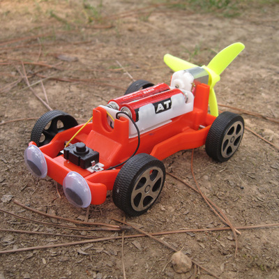 科技小制作手工电动赛车 空气桨电动赛车 DIY儿童科学益智玩具