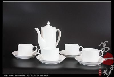 纯白骨瓷澳式咖啡具咖啡杯咖啡壶送碟骨瓷咖啡杯咖啡壶
