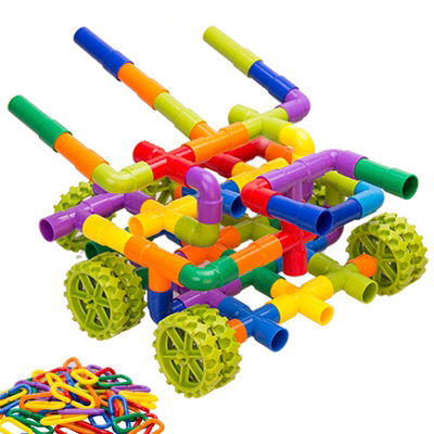 幼儿园塑料拼插管道积木早教益智儿童玩具水管拼装积木开学礼物