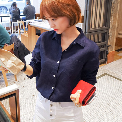 2016秋季新款韩国东大门女装韩版女式衬衫女长袖衬衣上衣5色可选
