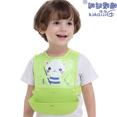 小孩吃饭用的围脖的围裙 硅胶围兜 宝宝立体防水食饭兜婴