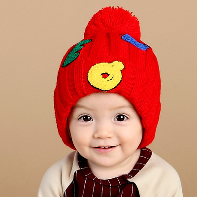 宝宝婴儿帽子秋冬2-3-4-5-6-7-8岁男女童儿童潮毛线加绒保暖护耳