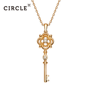 Circle珠宝10K玫瑰金钥匙吊坠锁骨钻石项链 正品女