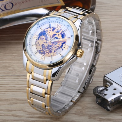 时尚镂空表男土商务机械男士手表男款韩版潮流高档全自动钢带手表