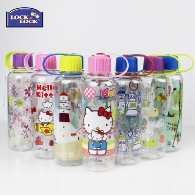 韩国乐扣乐扣水杯进口环保材质儿童卡通塑料杯子便携防漏运动水壶