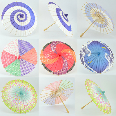 彩色油纸伞古典不防雨和风日式伞装饰小纸伞幼儿园小号摄影道具伞