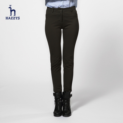 Hazzys哈吉斯2015秋季新品女士休闲长裤 英伦修身直筒裤子女装