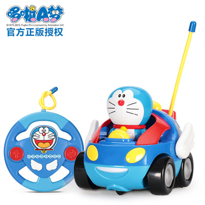 正版授权哆啦A梦手办遥控车耐摔电动玩具遥控车儿童玩具车儿童车