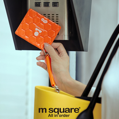 m square公交车卡套挂绳防盗超薄胸卡立体创意韩国可爱银行卡包