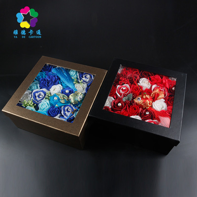 2016创意教师节香皂花玫瑰花 手工制作正方形礼盒礼品