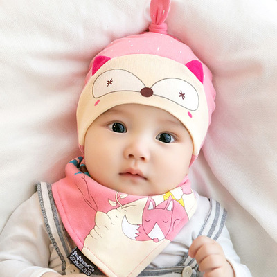 新生儿胎帽婴儿帽子男0-3-6-12个月秋冬季女宝宝韩版纯棉女童套头