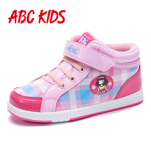 ABC童鞋 2016新款冬季新款女童运动鞋儿童休闲鞋高帮韩版板鞋二棉