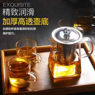 茶具套装红茶泡耐热玻璃花茶壶功夫红茶具不锈钢过滤泡茶杯冲茶器