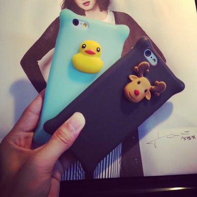 韩国泡泡iPhone6Plus手机壳 苹果5/5S可爱小鹿保护套 李钟硕同款