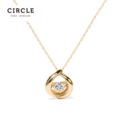 Circle珠宝钻石吊坠女18K黄金镶嵌钻石项链砰然心动会动的钻石