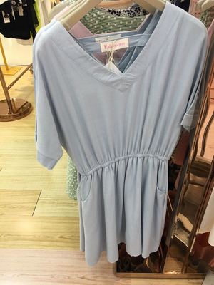 2016年夏季女装新款大洋百货2016年夏主打麻裙日系淑女蓝色