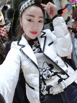2016秋冬新款韩版修身气质短款西装领羽绒棉衣棉服外套女装