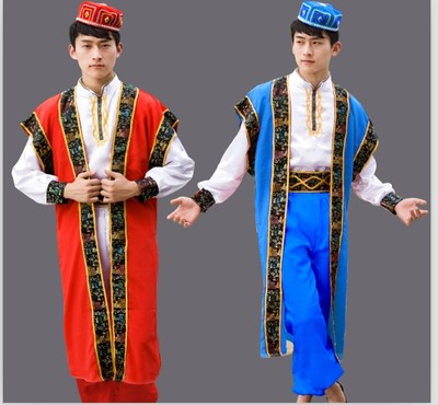 男士新疆舞演出服装 新疆维吾尔族服装 男少数民族舞蹈表演服