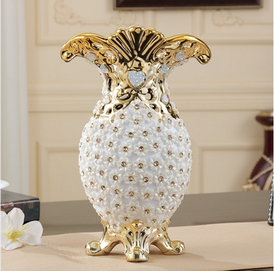 欧式奢华装饰品花瓶摆件 陶瓷仿真花套装家居装饰花艺室内客厅