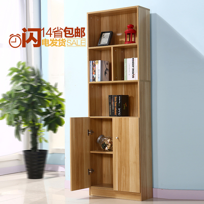简约现代单个书柜书架简易自由组合书橱实木儿童储物收纳柜子带门