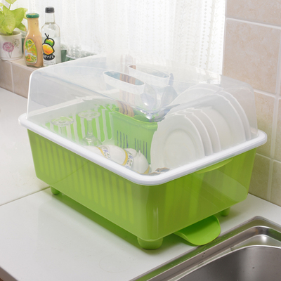 超大号塑料碗柜带盖厨房碗筷收纳置物架 碗架碗碟盘子沥水架