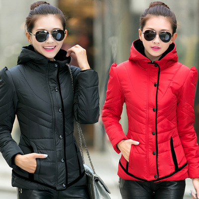 2015冬季新款女贴身外穿小棉袄连帽棉衣外套韩版修身短款羽绒棉服