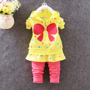 新款女童婴幼儿童装女宝宝两件套装韩版女孩衣服秋装1-2-3-4岁半