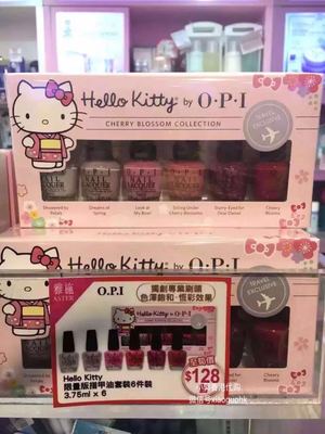香港代购OPI和Hello Kitty限量版指甲油现货 粉嫩颜色6只装套盒