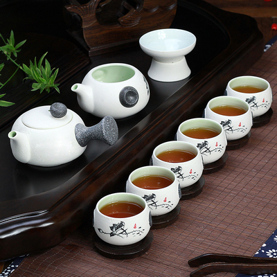 雪花釉陶瓷红茶茶具泡茶壶茶杯套装功夫茶具套装绿茶 整套茶具杯