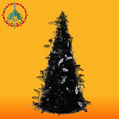 盈浩 万圣节装饰50cm黑色茜草树酒吧万圣场景布置小圣诞树装饰品
