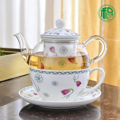 英式花茶下午茶玻璃陶瓷茶具花草茶具欧式杯碟茶壶茶杯子母壶套装