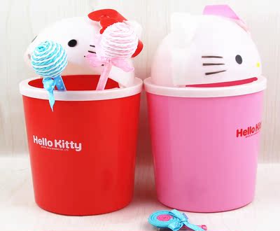 创意小垃圾桶车载纸筒 幼儿园笔筒hello kitty床上可爱收纳桶批发