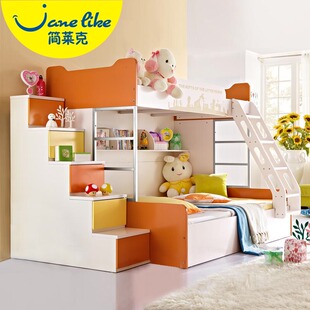 简莱克环保儿童高低床1.5米上下铺子母床成人两层床家具T-XLW-221