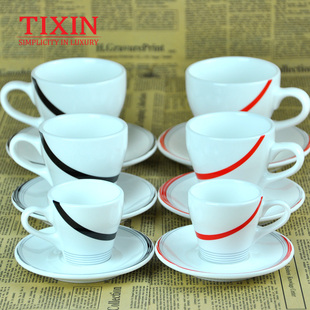 TIXIN/梯信 郁金香咖啡杯 陶瓷茶杯子 意式拿铁单品咖啡杯碟套装