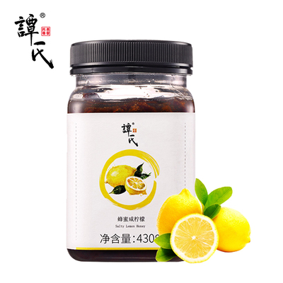 谭氏蜂蜜柠檬茶蜂蜜咸柠檬冻干柠檬片水果茶430g