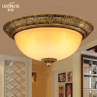欧式吸顶灯全铜led走廊玄关灯美式客厅卧室餐厅复古艺术铜灯灯具