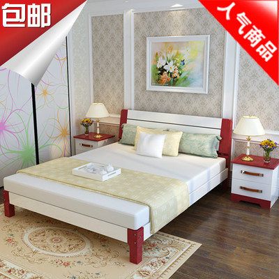 特价双人床实木床单人床松木床成人床大床1.2 1.5 1.8米简约现代