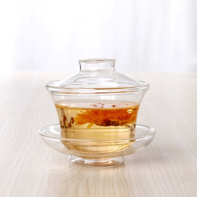 耐热玻璃盖碗茶杯 三才碗功夫茶具茶碗品茗杯泡茶器茶道加厚特价