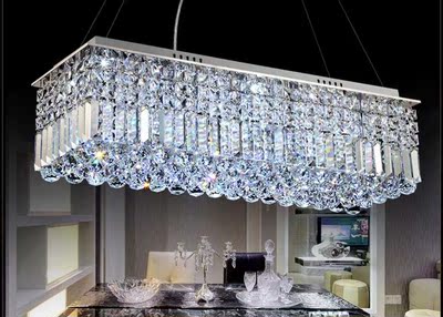 餐厅新款特价过道书房长方形水晶现代简约不锈钢客厅饭厅吊灯具