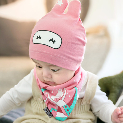 婴儿帽子0-3-6-12个月宝宝帽秋冬季新生儿纯棉帽男女童小孩胎帽韩